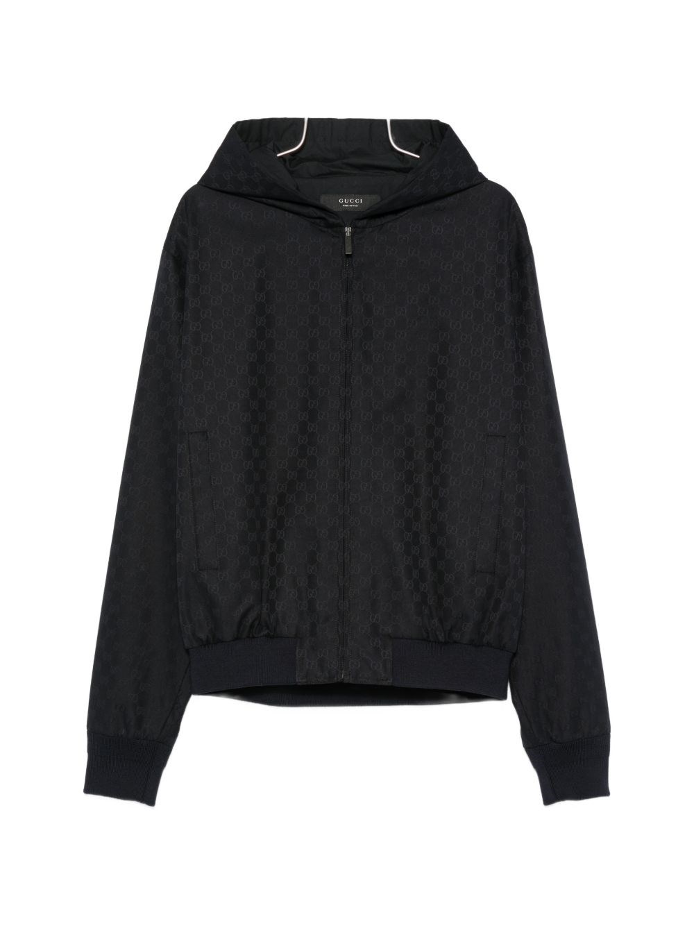 Baumwolljacke mit Reißverschluss, GG-Muster, blau