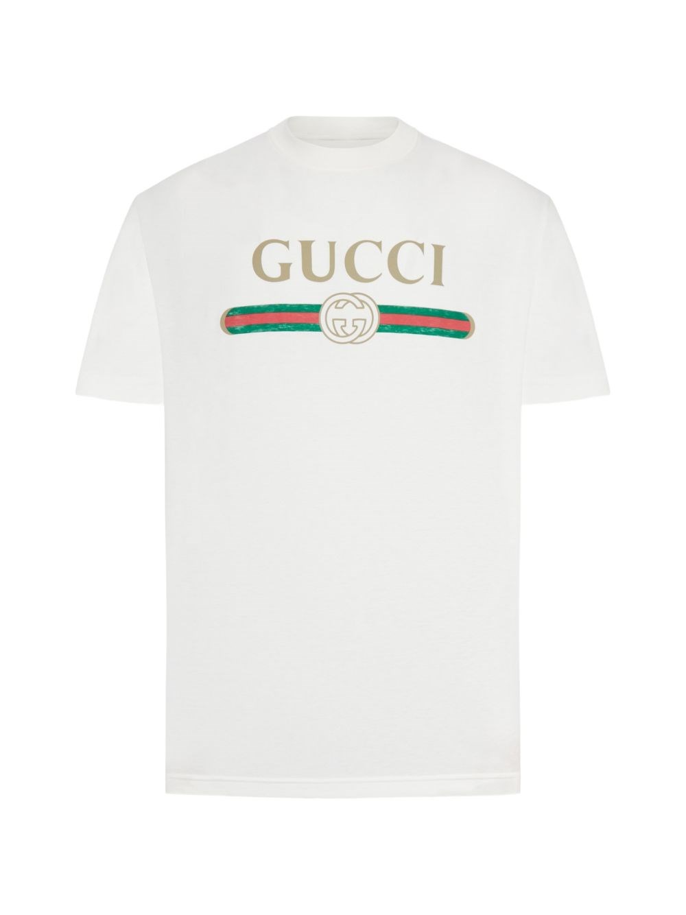 T-shirt in jersey cotone e seta con stampa logo