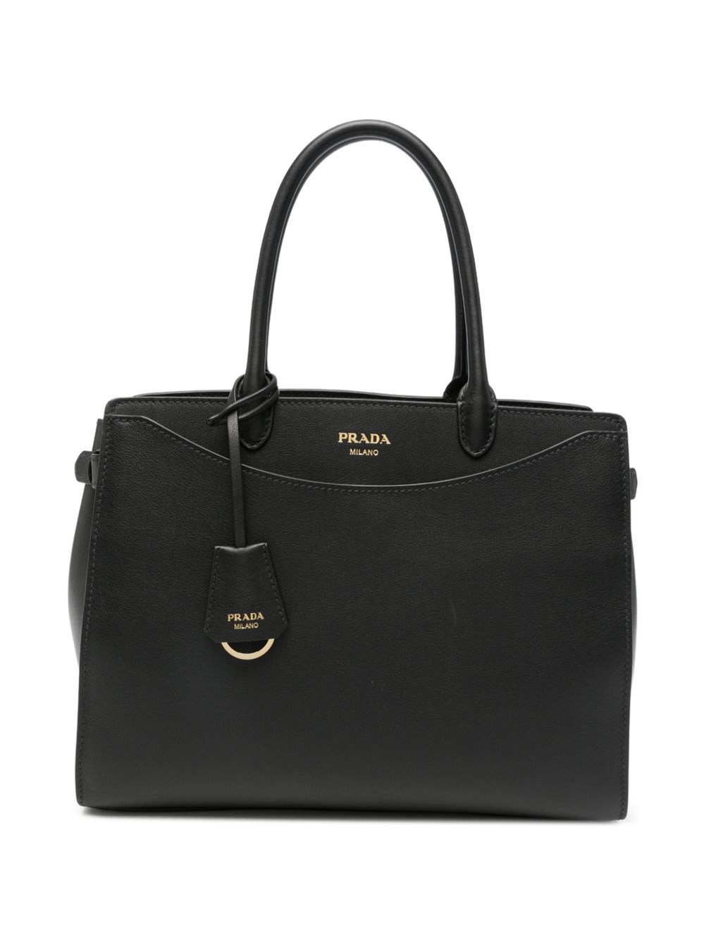 Prada Prelude Large Handtasche aus schwarzem Leder