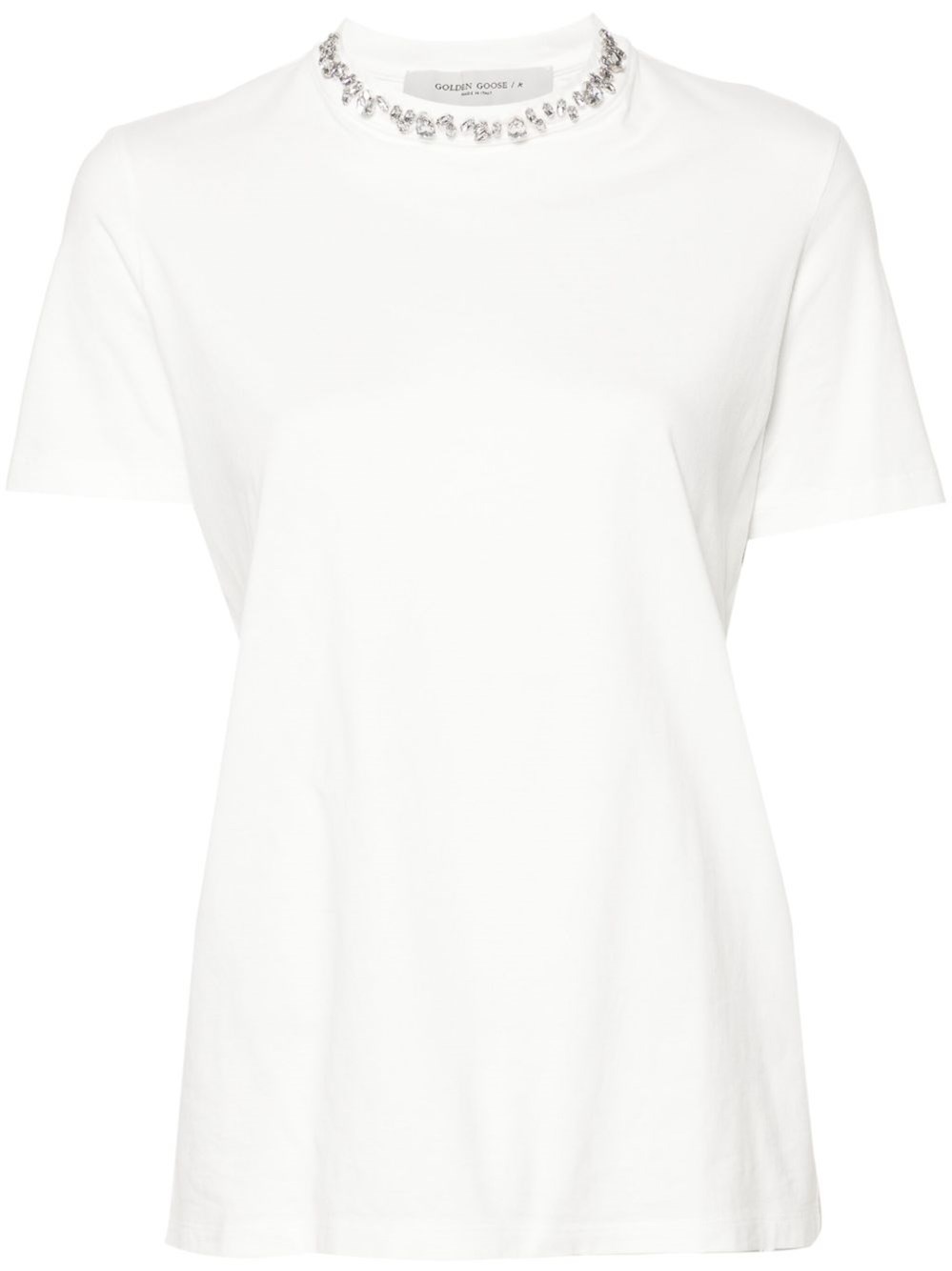 Golden Embroidered Cotton T-Shirt