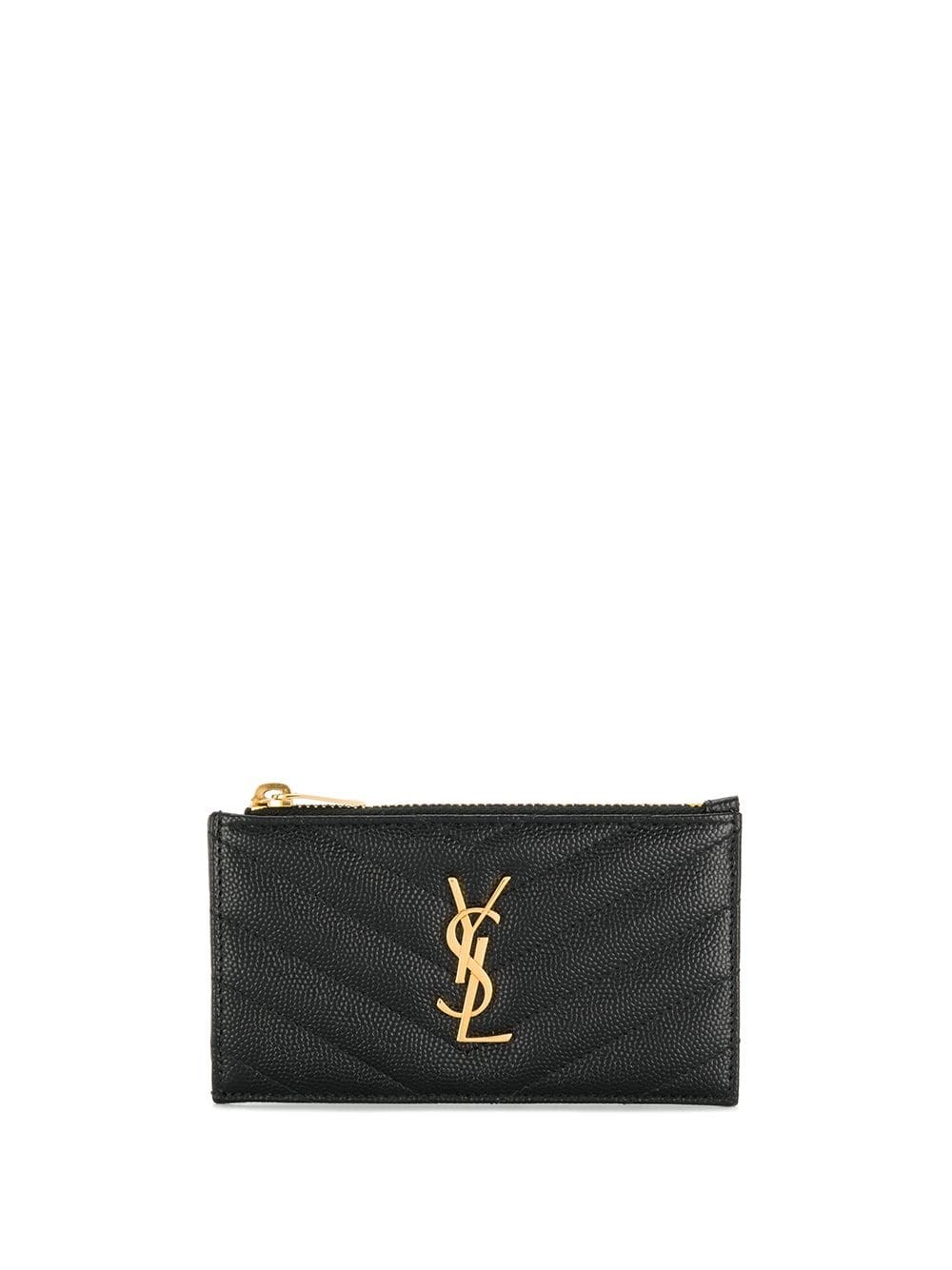 Saint Laurent Cassandre Leather Zipped Card Case