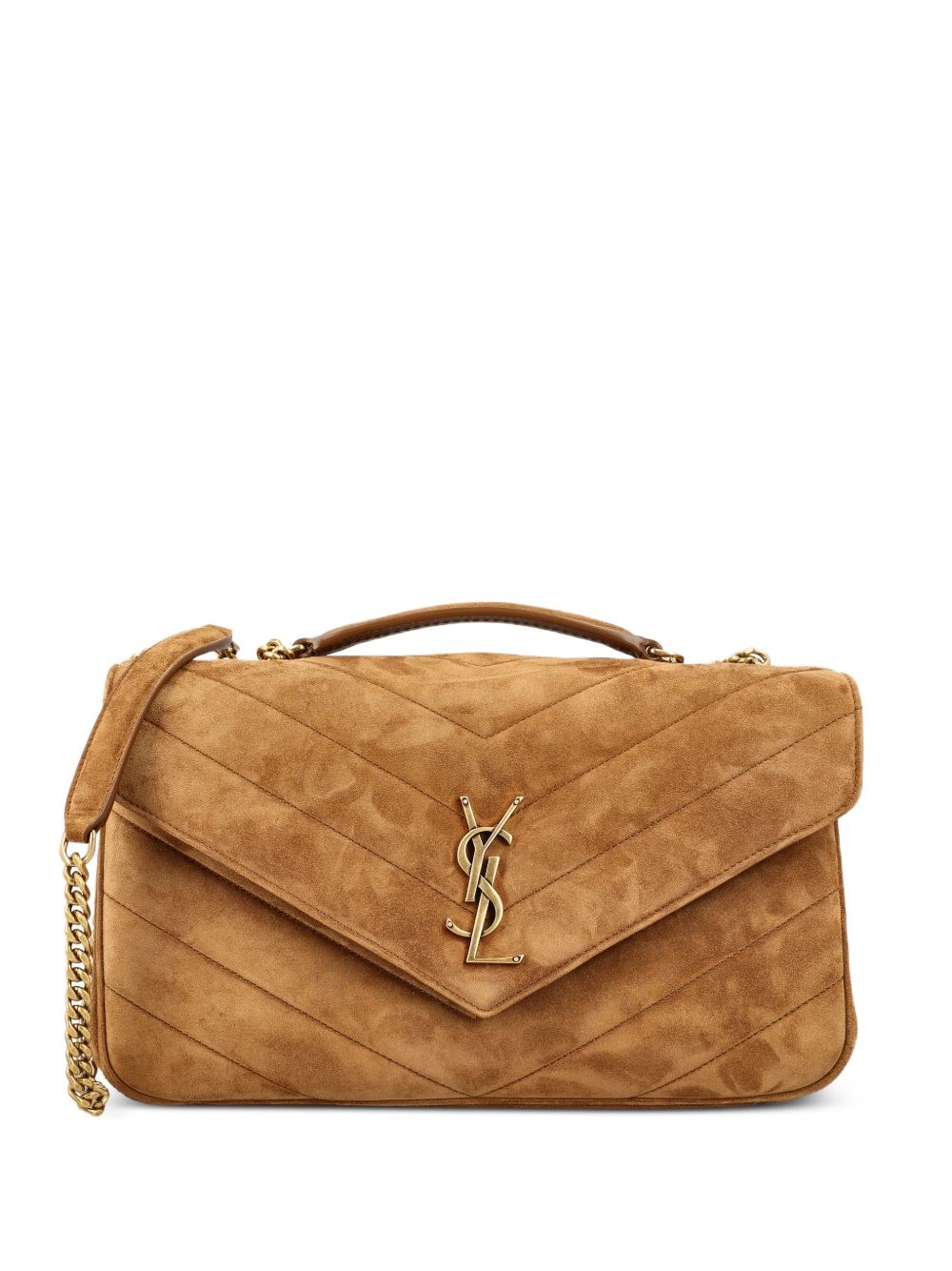 Mittelgroße Loulou Tasche orange aus Veloursleder