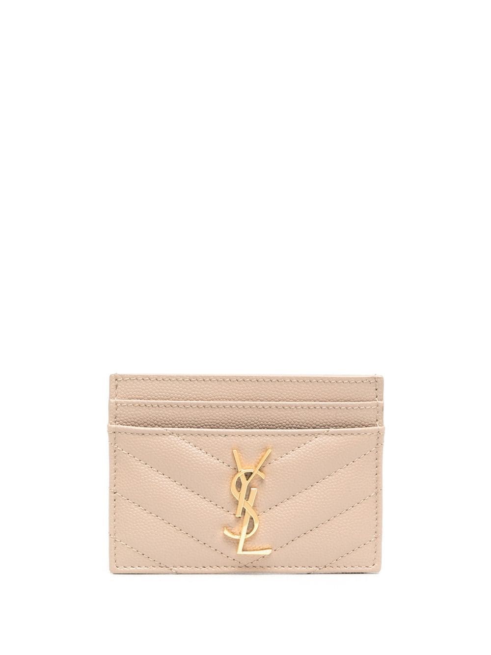 Saint Laurent Tessere Card Case — Beige Wallet