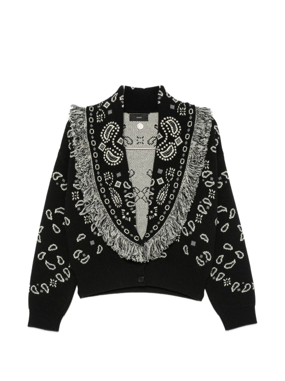 Alanui Cashmere And Wool Cardi-bomber In Black