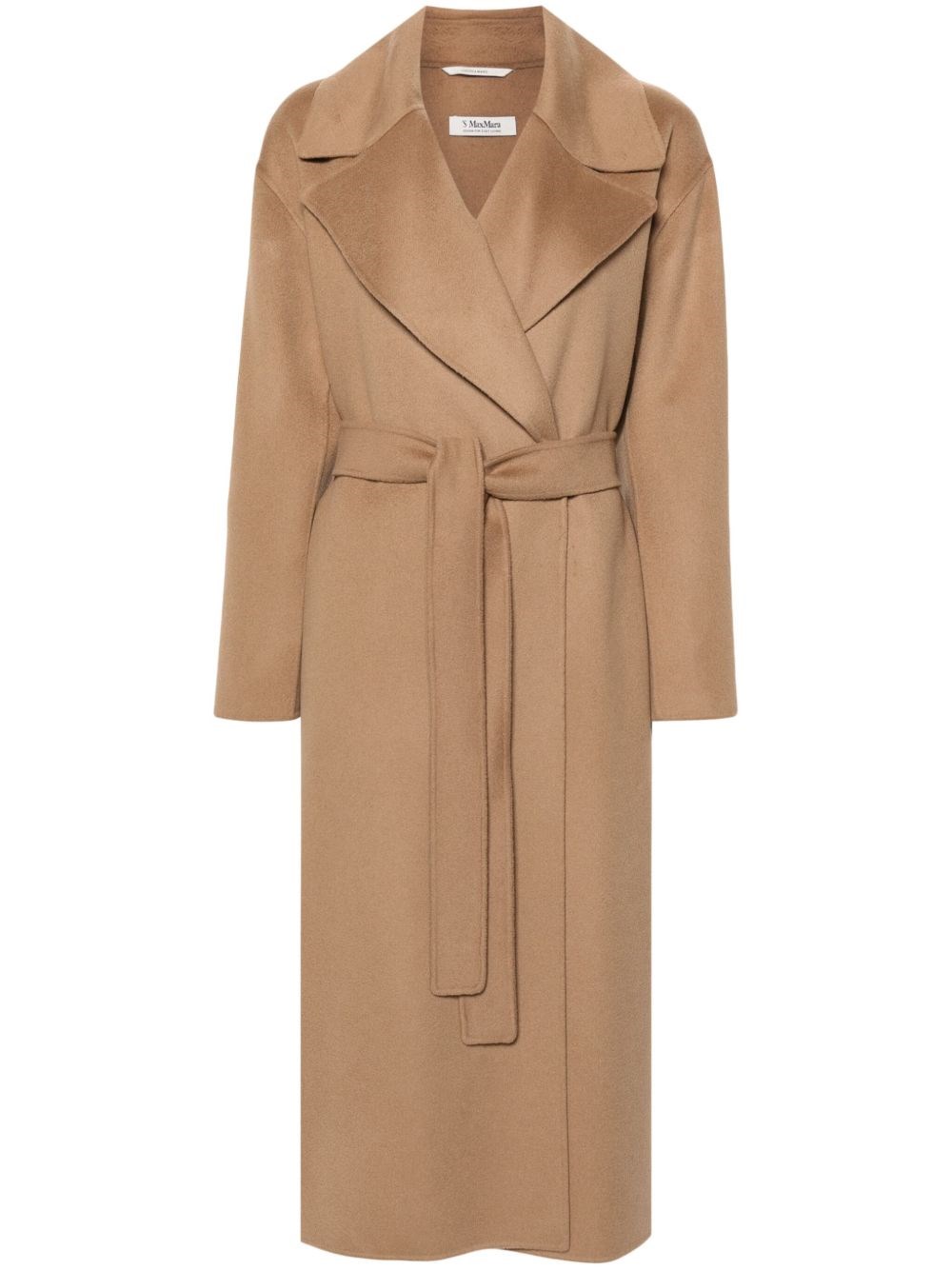 S Max Mara Wool Long Coat In Beige