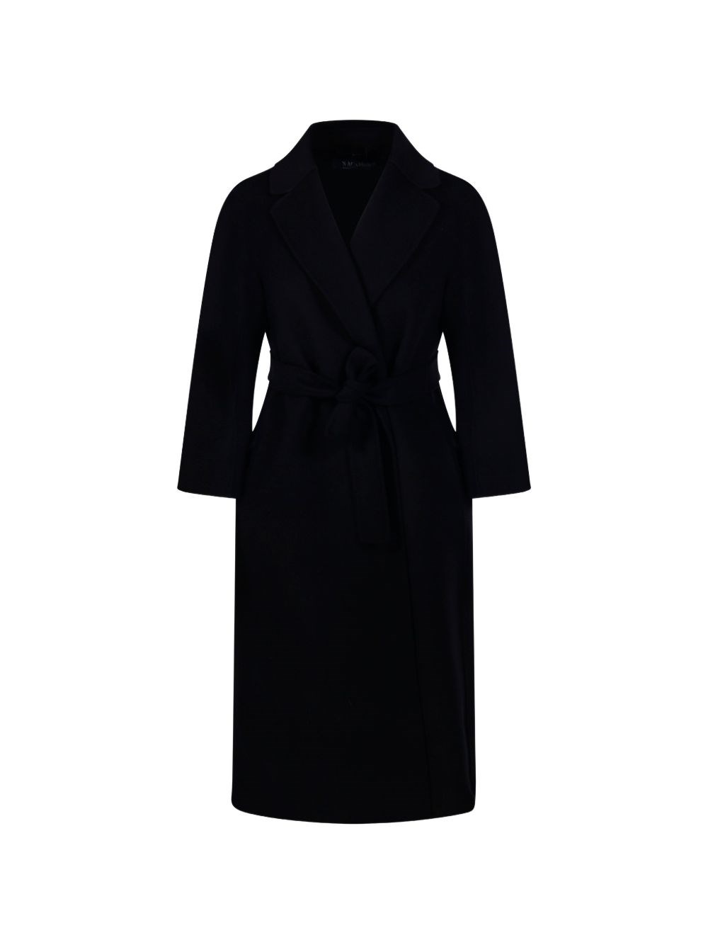 S Max Mara Wool Long Coat In Black