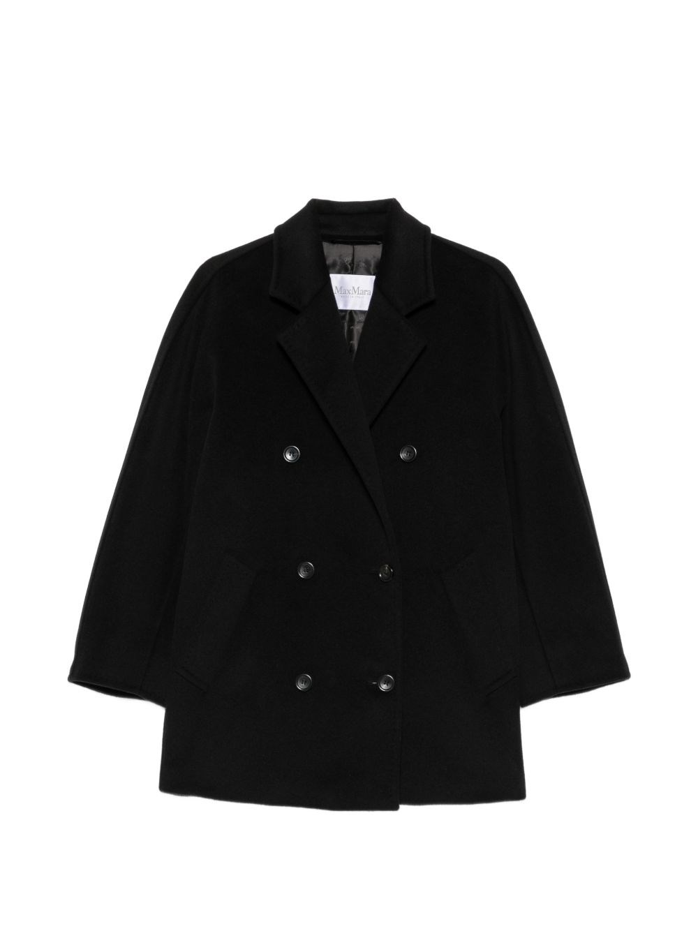 Max Mara Wool And Cashmere Short Coat In Black