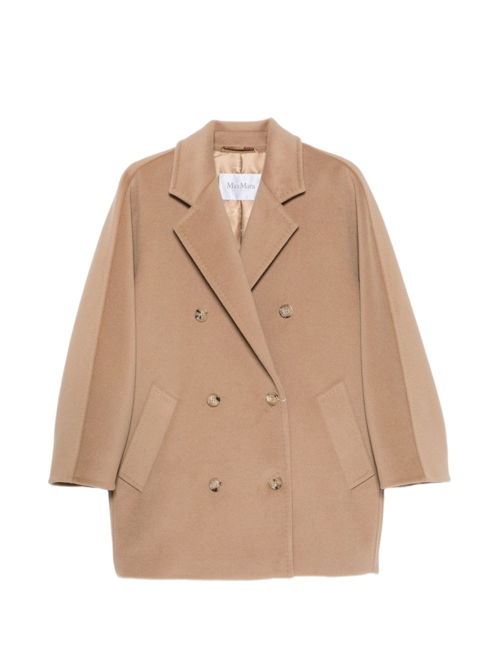 Max Mara Wool And Cashmere Short Coat In Sand