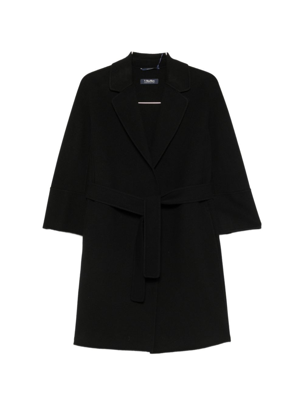 S Max Mara Wool Midi Coat In Black
