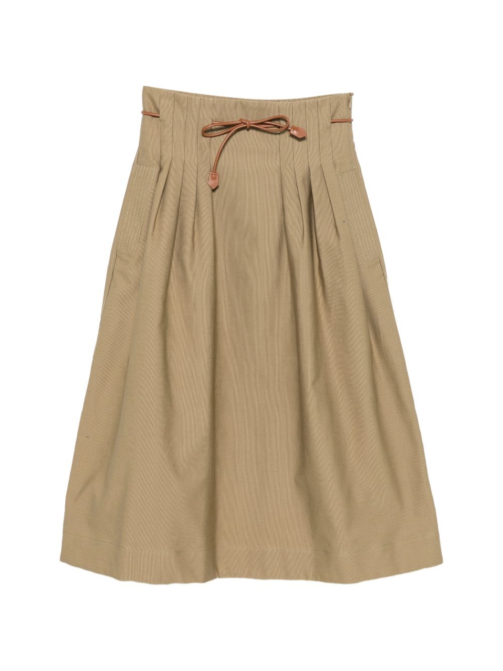 Max Mara Cotton Long Skirt In Green