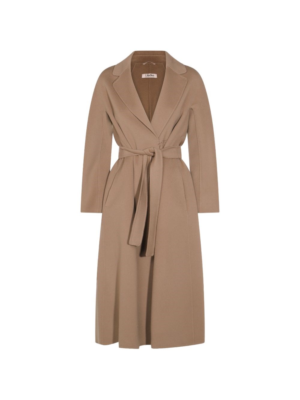 S Max Mara Wool Long Coat In Beige