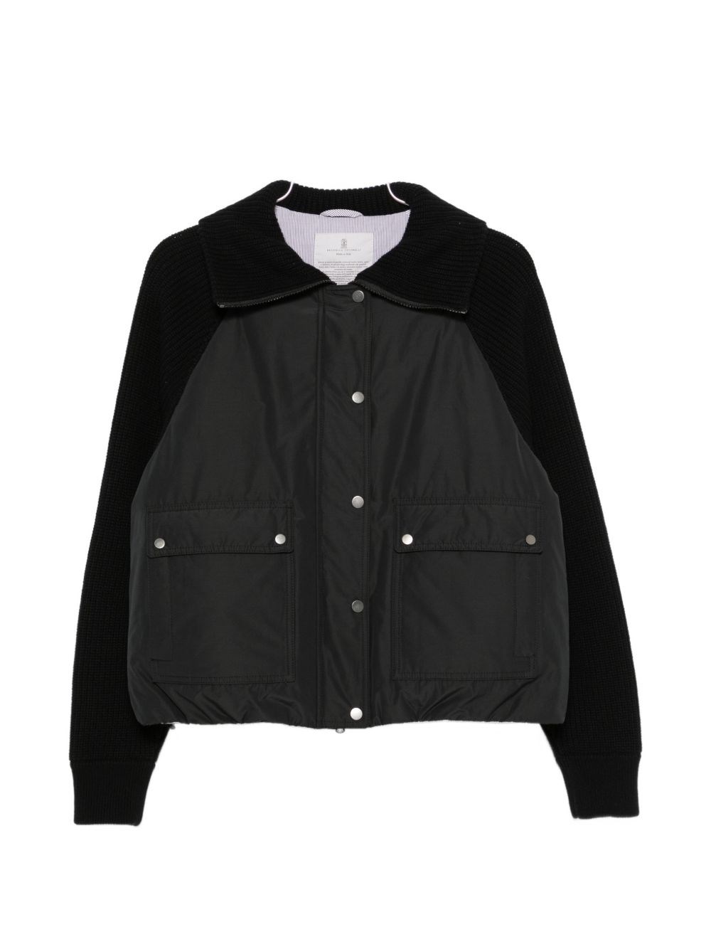 Brunello Cucinelli Taffeta And Wool Knit Down Jacket