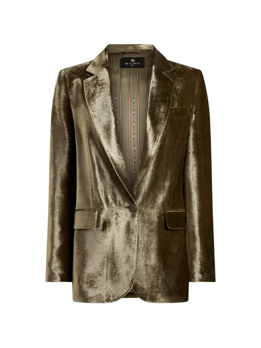 Etro Velvet Single-Breasted Blazer Jacket