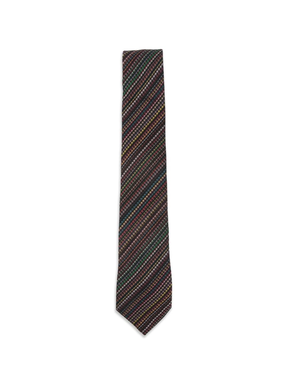 Paul Smith 'Signature Stripe' Houndstooth Silk-Blend Tie