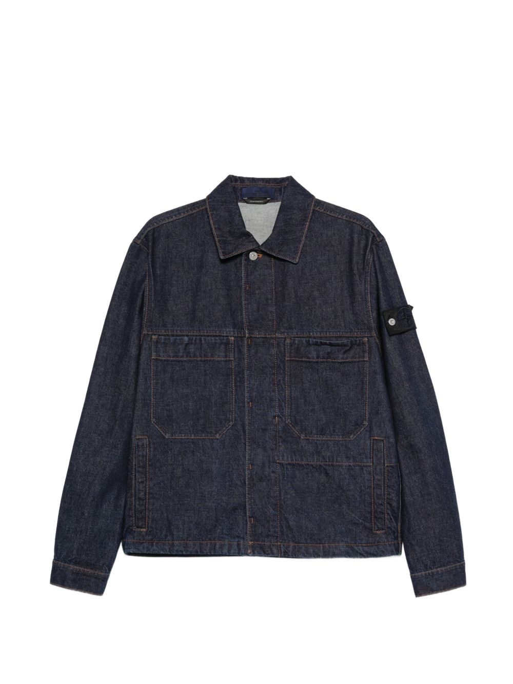 Stone Island Denim Cotton Jacket By Stone Island