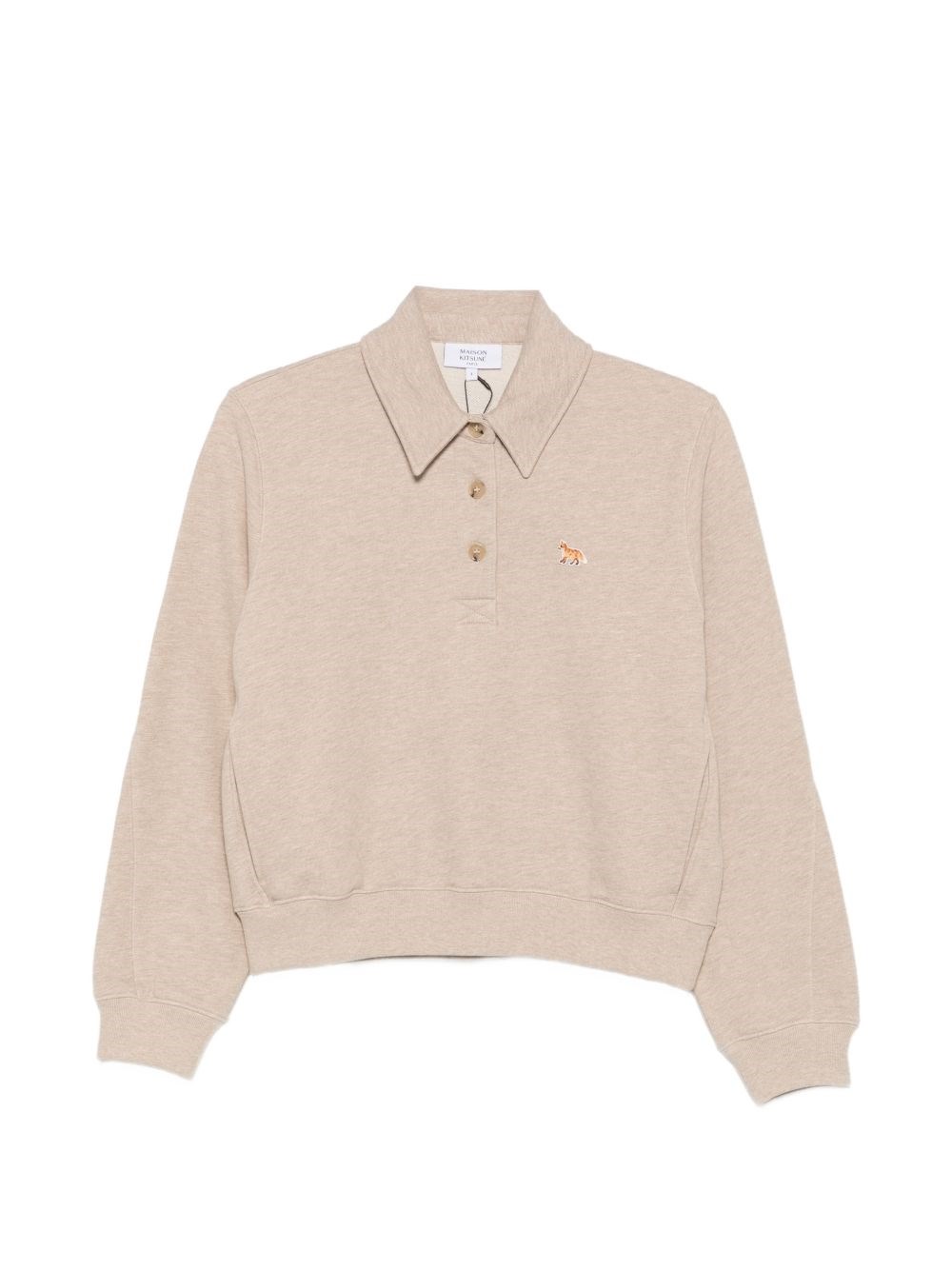 MAISON KITSUNE' Baby Fox Cotton Polo Sweatshirt
