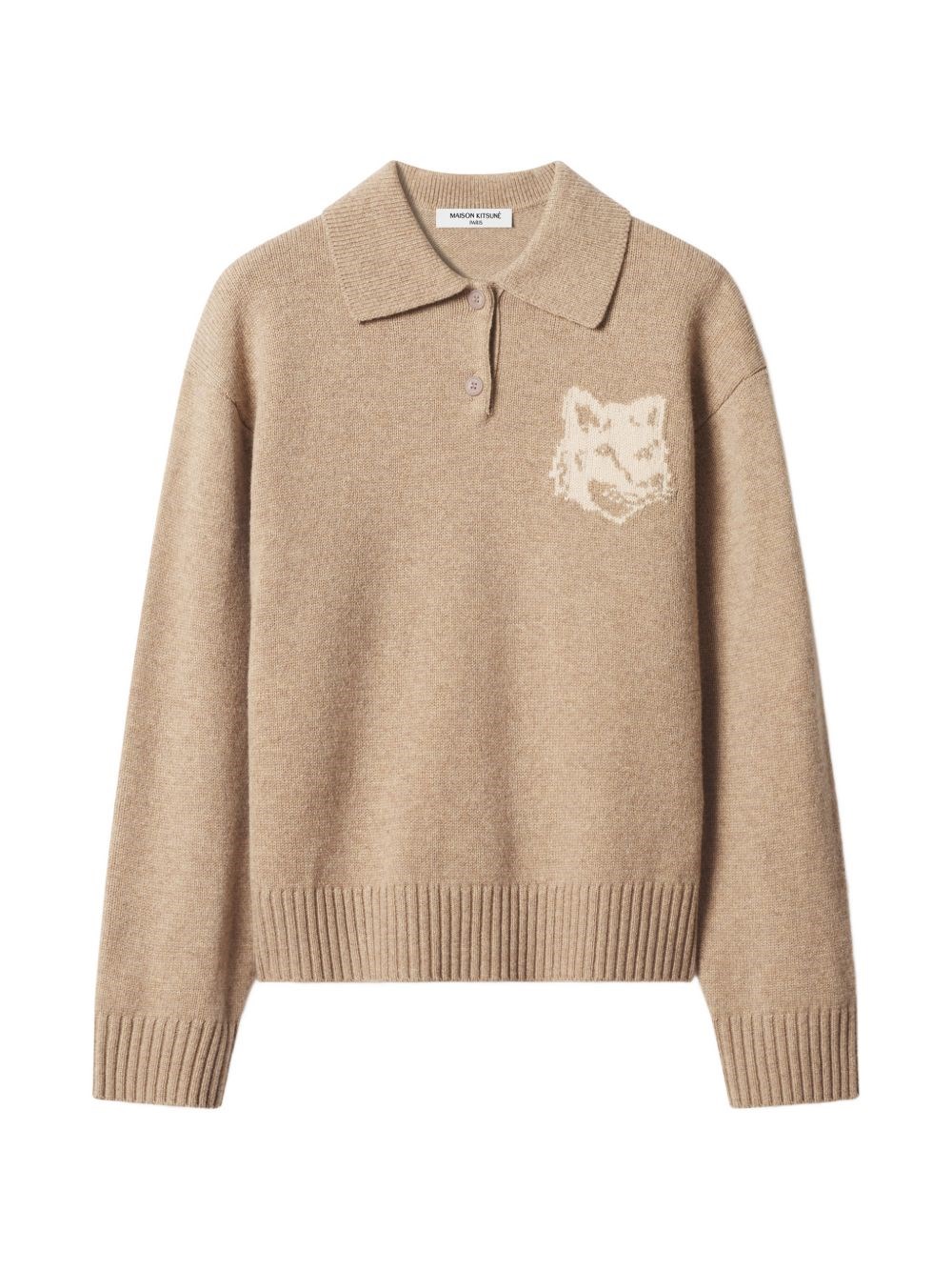 Maison Kitsune’ Fox Head Wool Polo Jumper