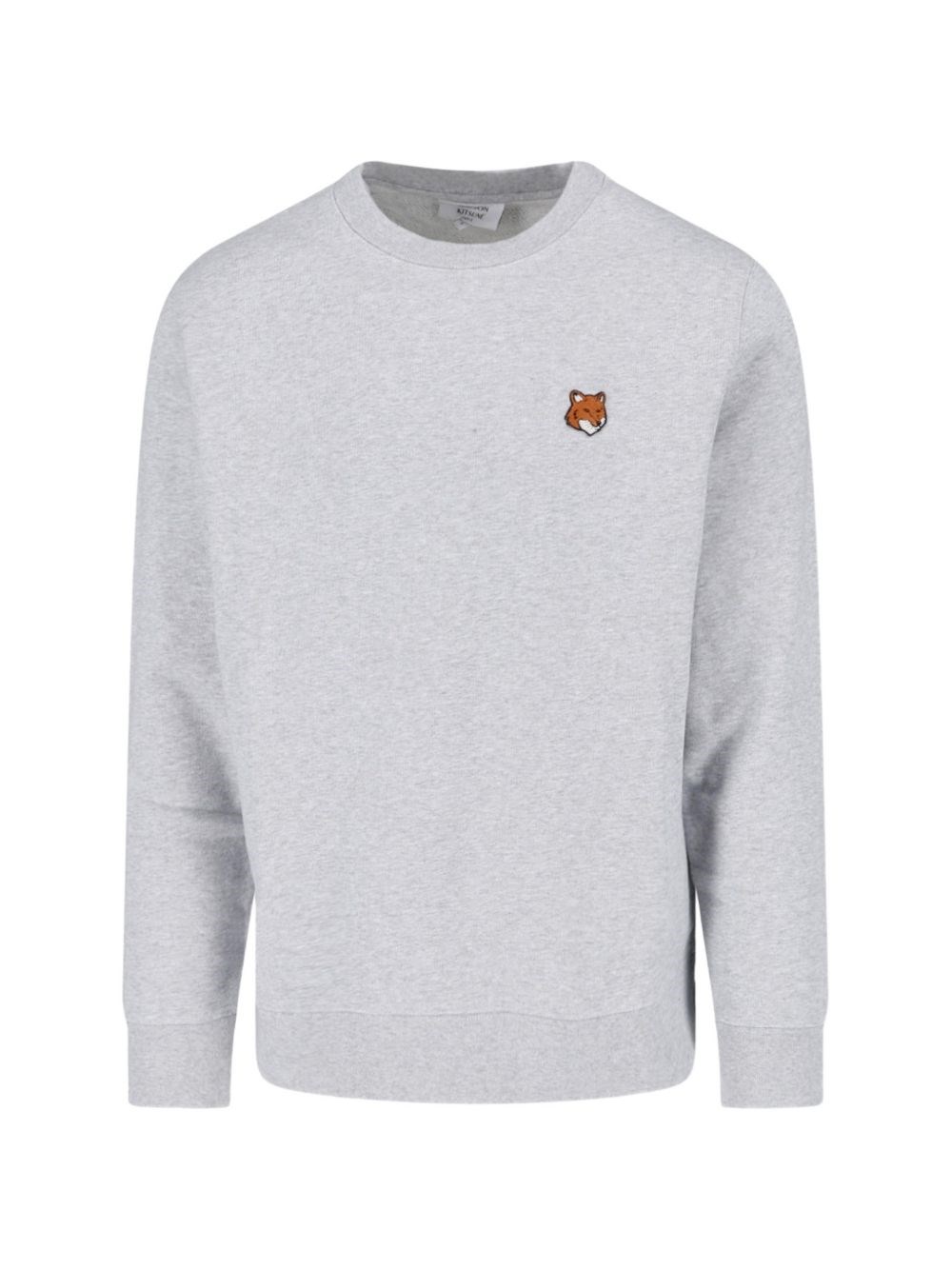 Maison Kitsuné Fox Head Patch Cotton Sweatshirt — Gray