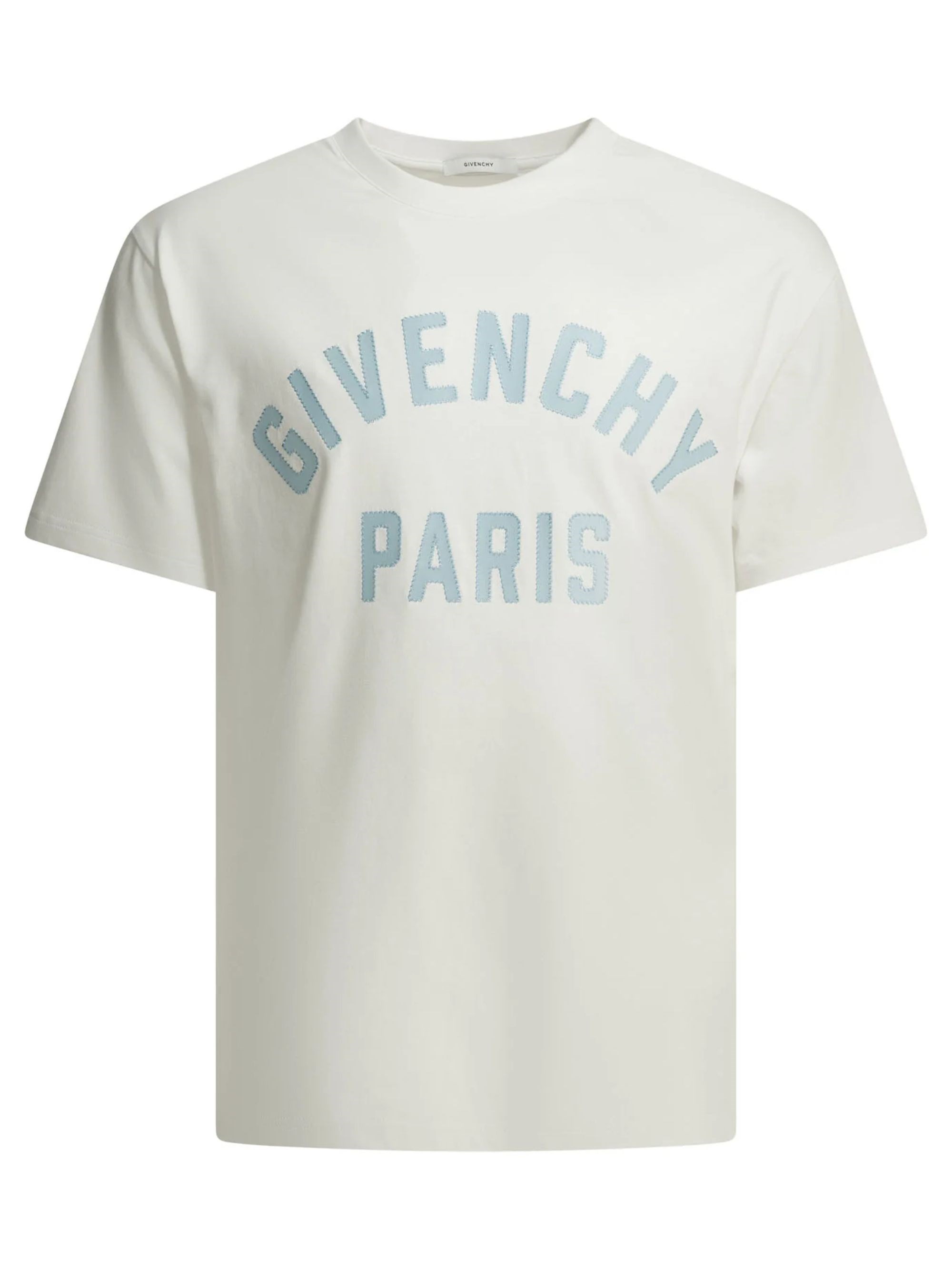 T-shirt bianca con ricamo logo