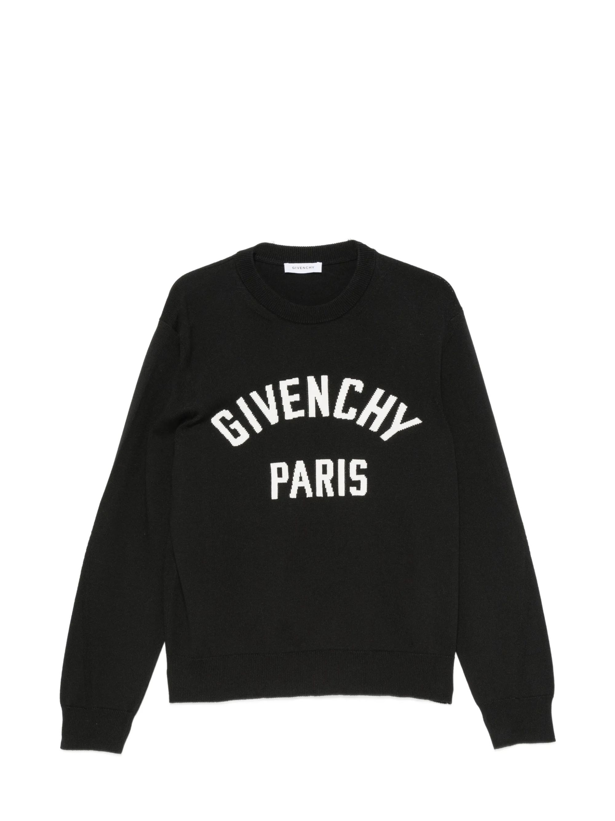 GIVENCHY COUTURE SEAM CREWNECK SWEATER Size: M, colour: BLACK