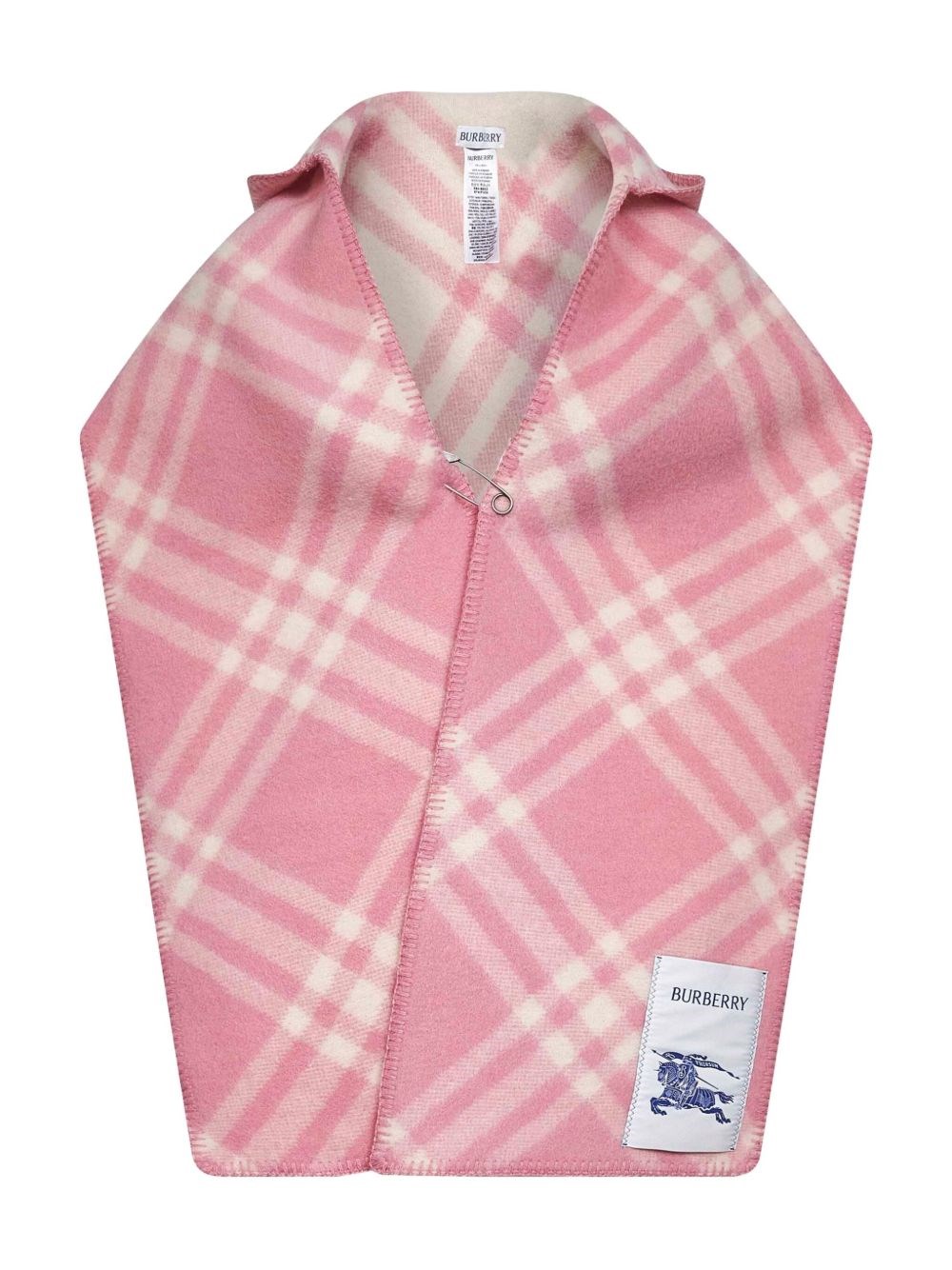 Burberry - Kapuzenschal Aus Wollkaromuster - Accessories - Unisex - Rosa - One Size - Bild 3