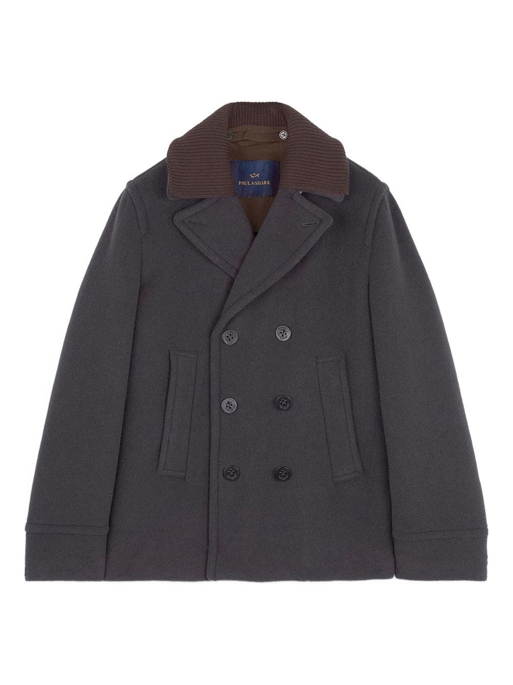Peacoat With Ribbed Collar