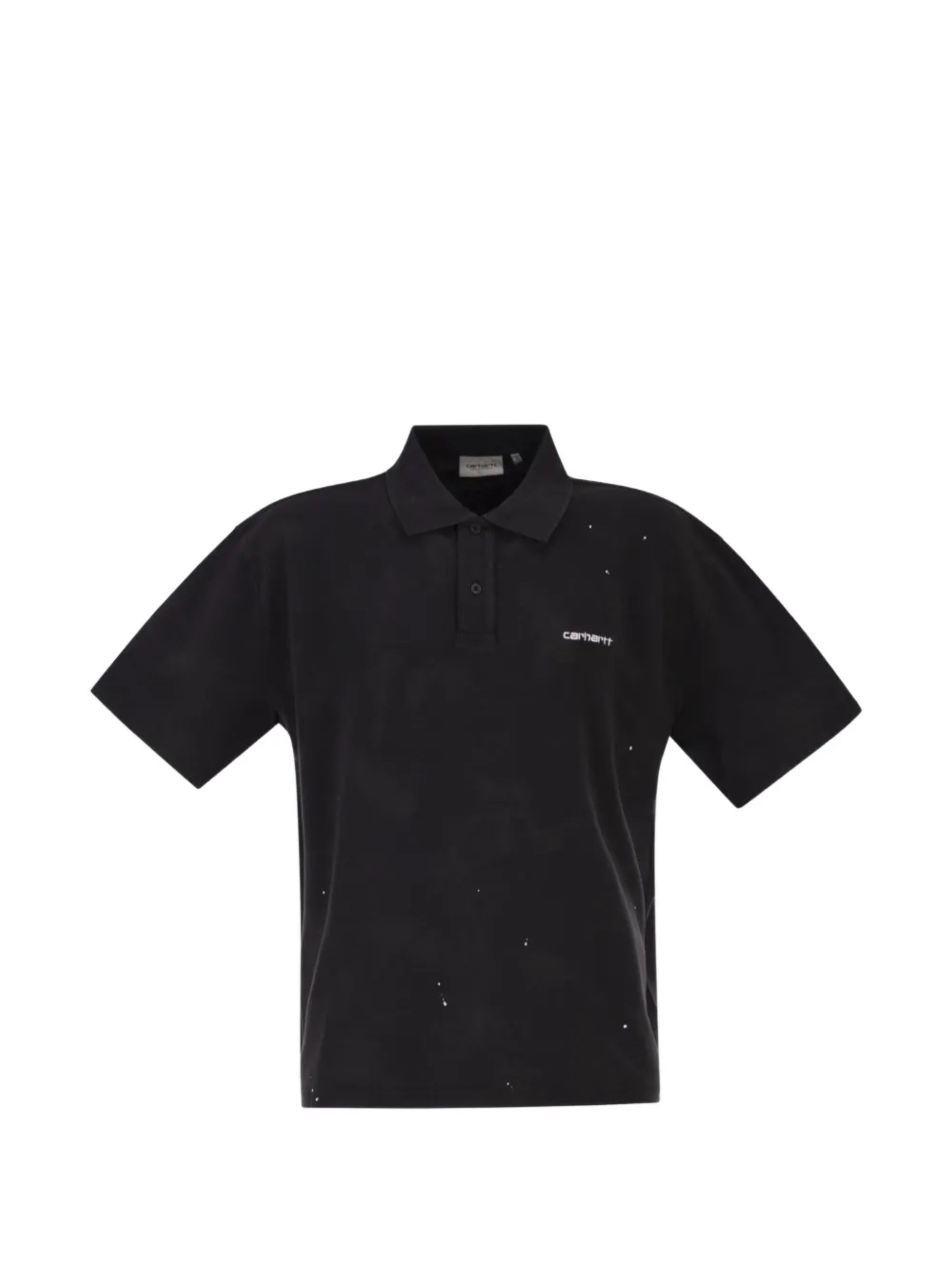 CARHARTT WIP_Polo Painter noir avec traitement vieilli et verni_Noir_M_Homme