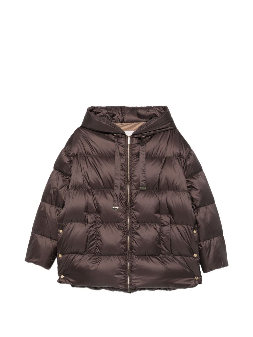 Max Mara Women's Duck-Down Quilted Jacket - Dark Brown - Size 12 (M) - Image 3