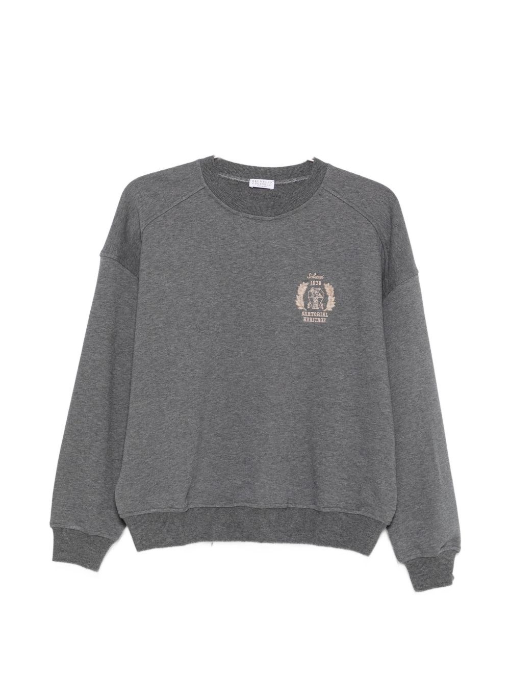 Brunello Cucinelli Logo Cotton Crewneck Sweater