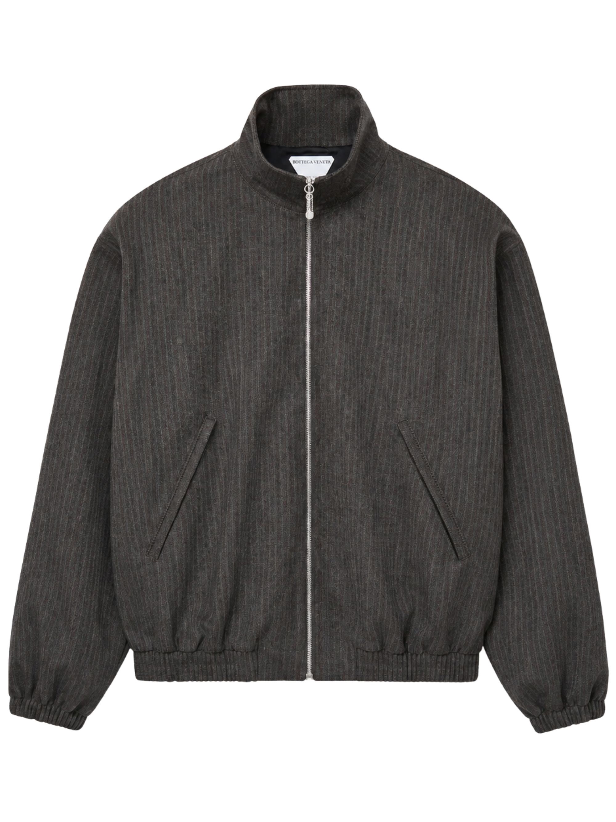 Bottega Veneta Pinstriped Wool Bomber Jacket