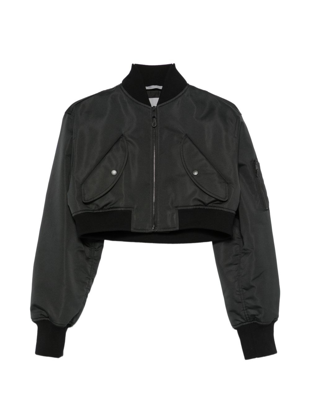 Balenciaga Cropped Bomber Jacket In Black