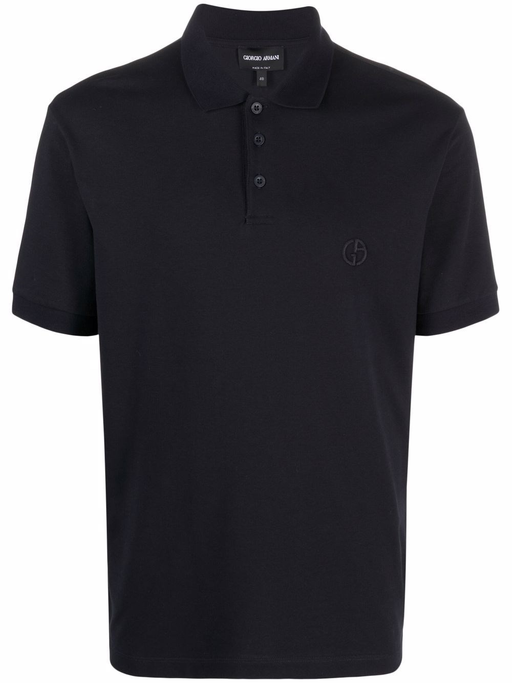 Giorgio Armani Men's Blue Stretch Cotton Piqué Polo Shirt - Image 3