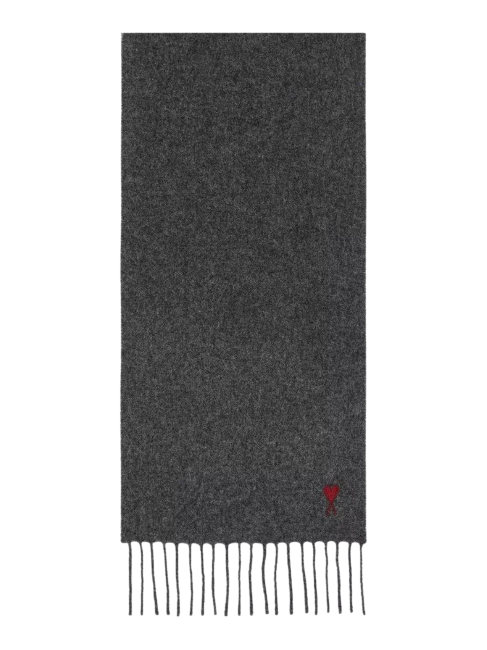 AMI PARIS | Sciarpa Ami de Cœur in lana grigio carbone | | PZ - Immagine 5