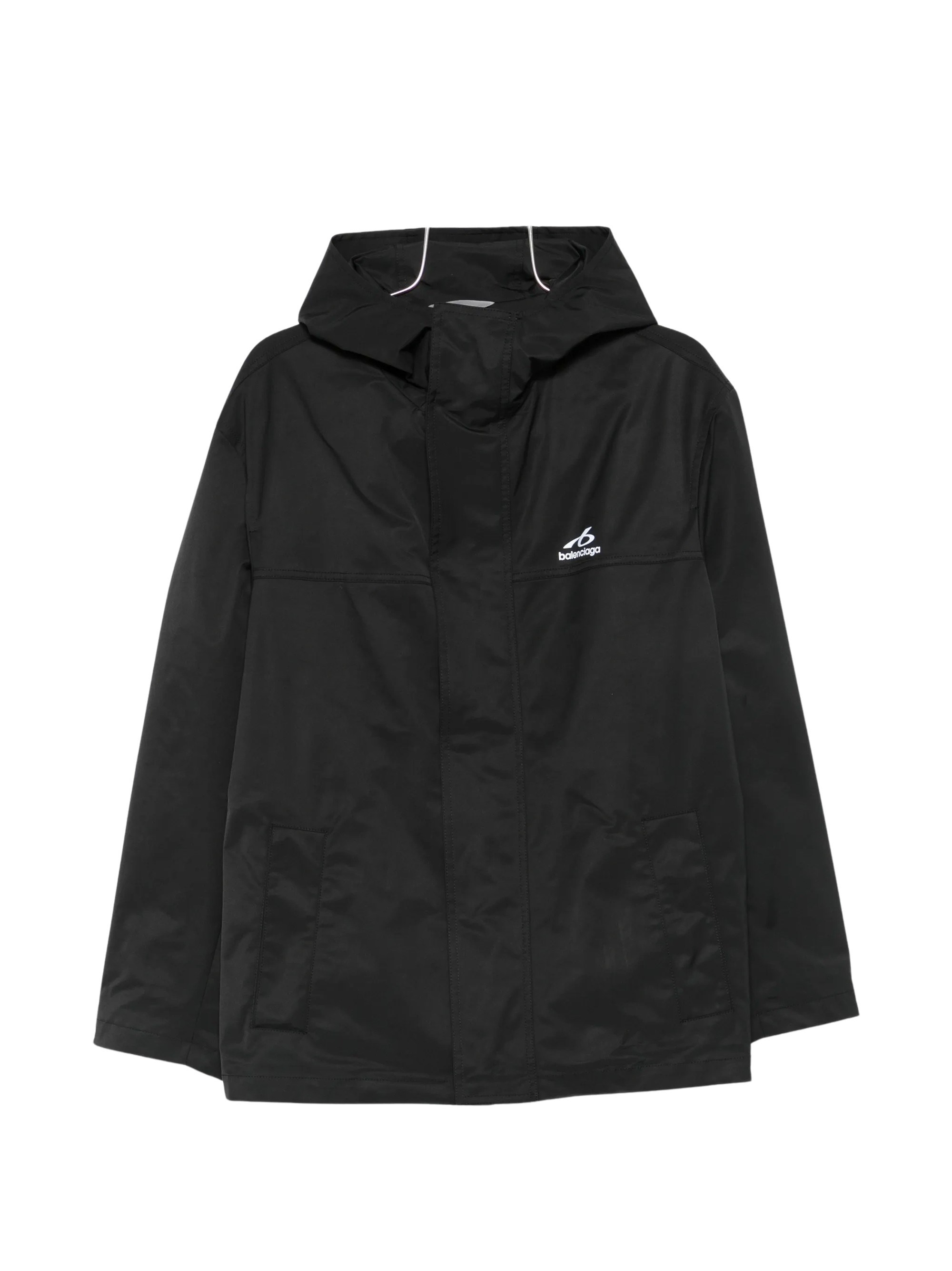 Balenciaga Giacca Con Cappuccio A Stampa Logo