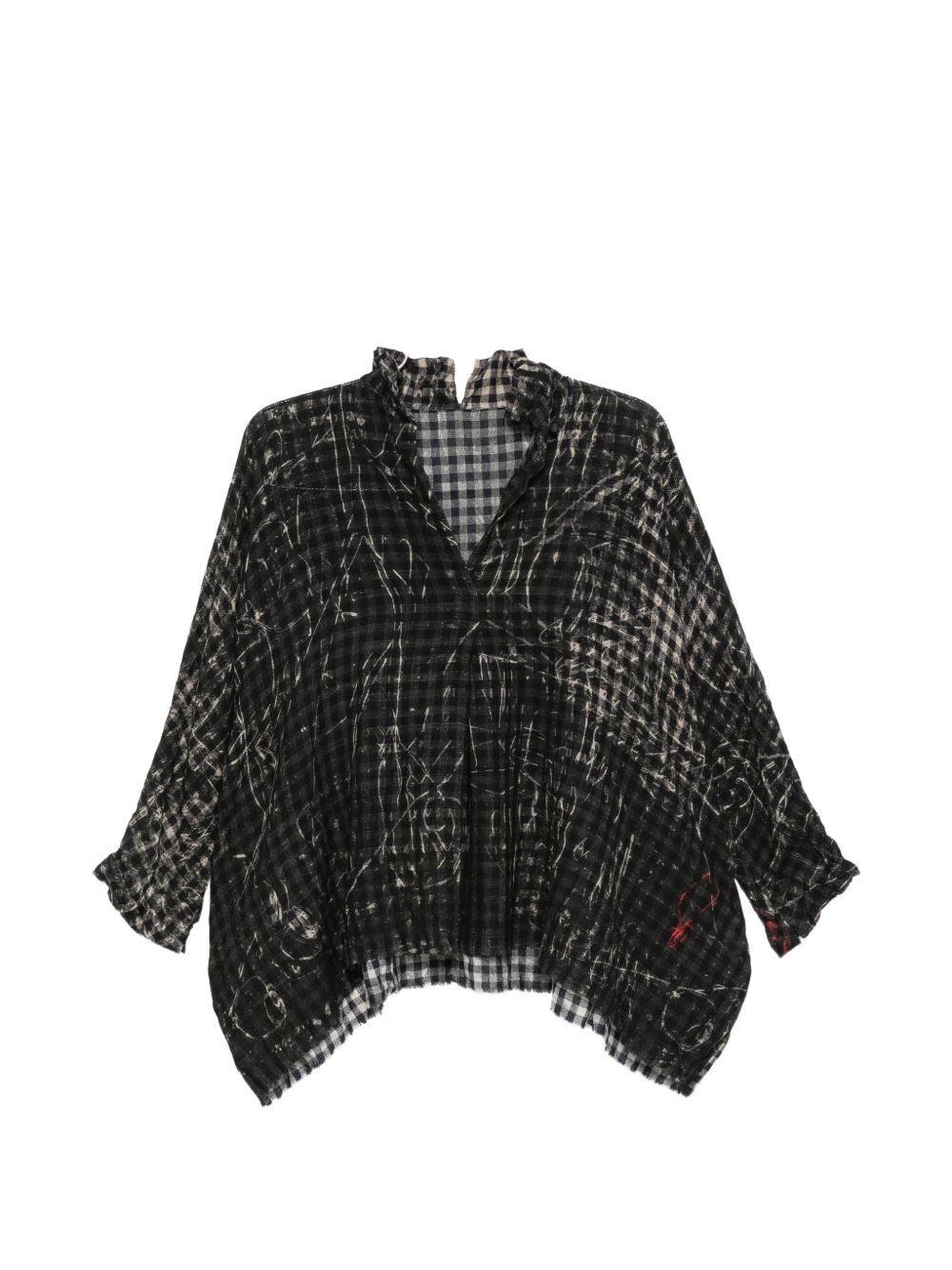 Daniela Gregis Printed Silk Shirt In Black
