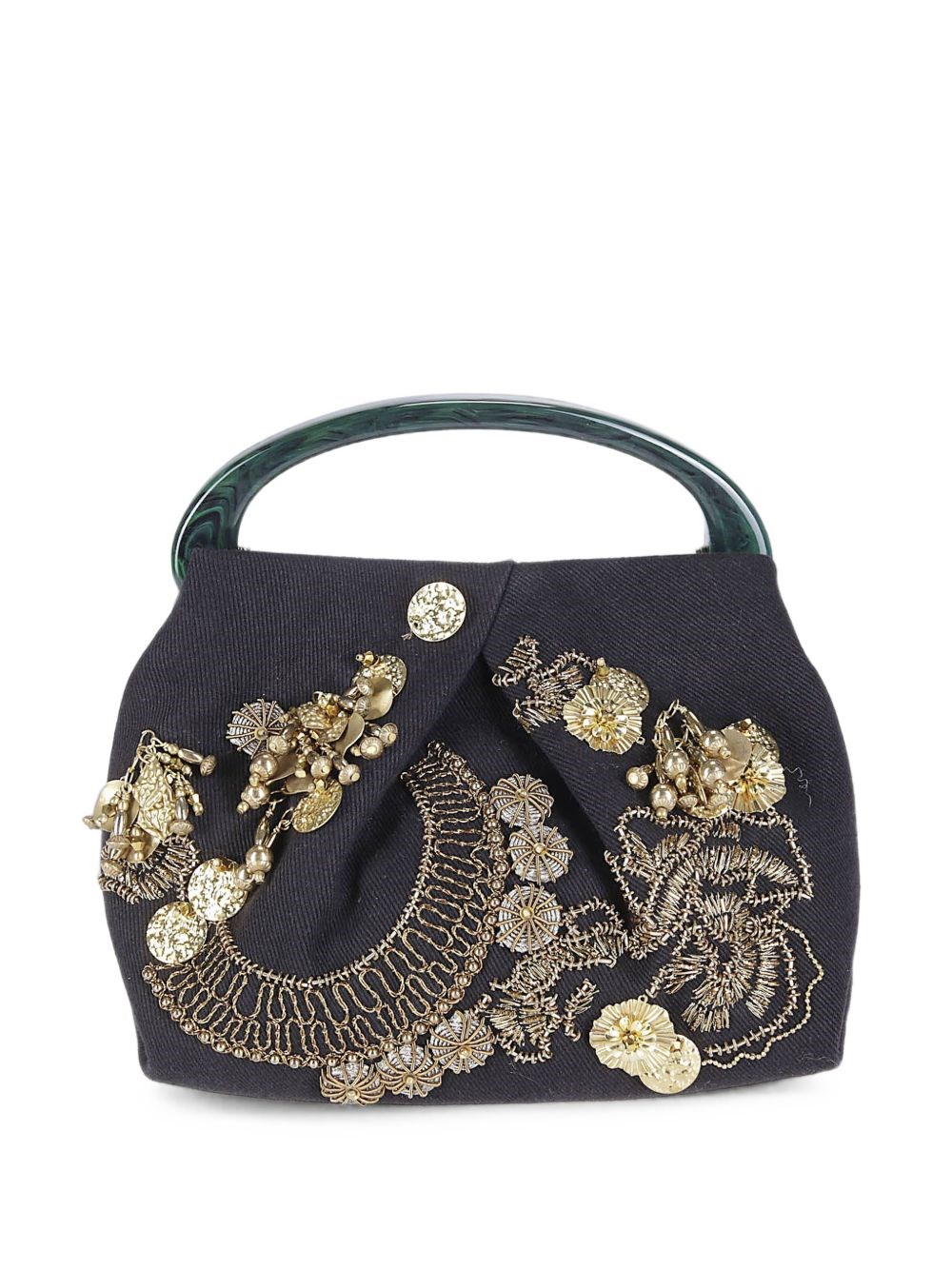 DRIES VAN NOTEN | Black Crispino709 small embroidered pleated bag | female | PZ