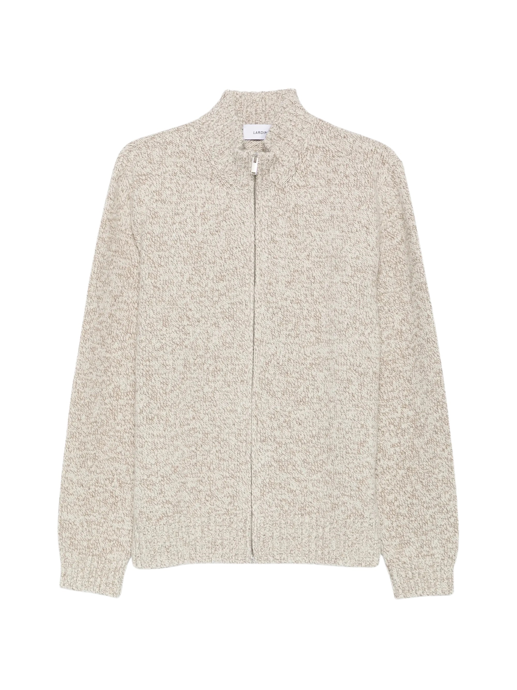 Lardini Zip-Up Marl-Knit Cardigan