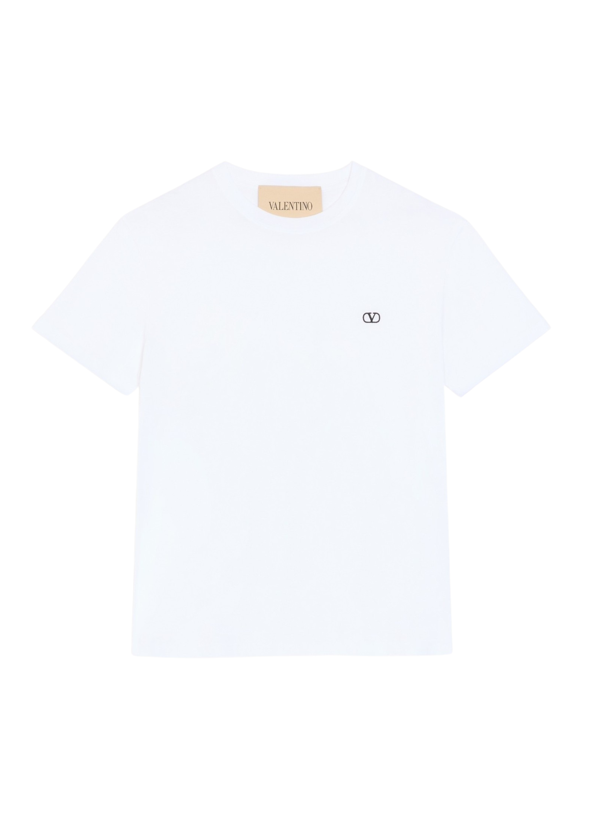 Valentino Valentino Cotton T-Shirt With Vlogo Embroidery