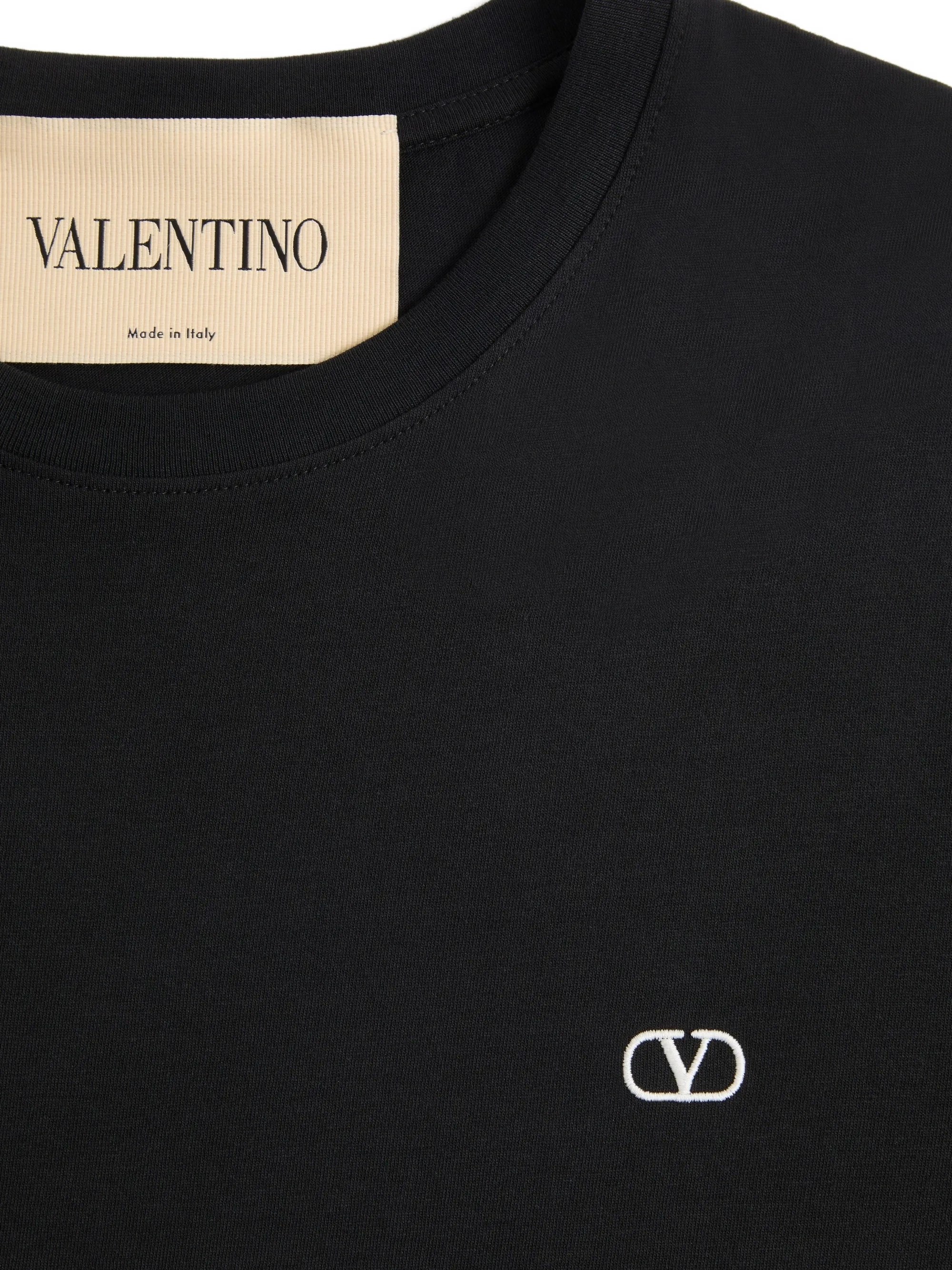 Valentino Cotton T-Shirt With Vlogo Embroidery