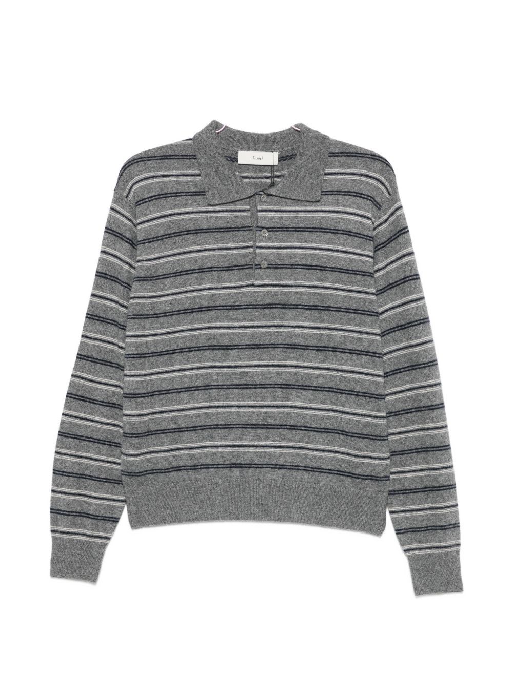 DUNST Wool Blend Striped Polo Shirt