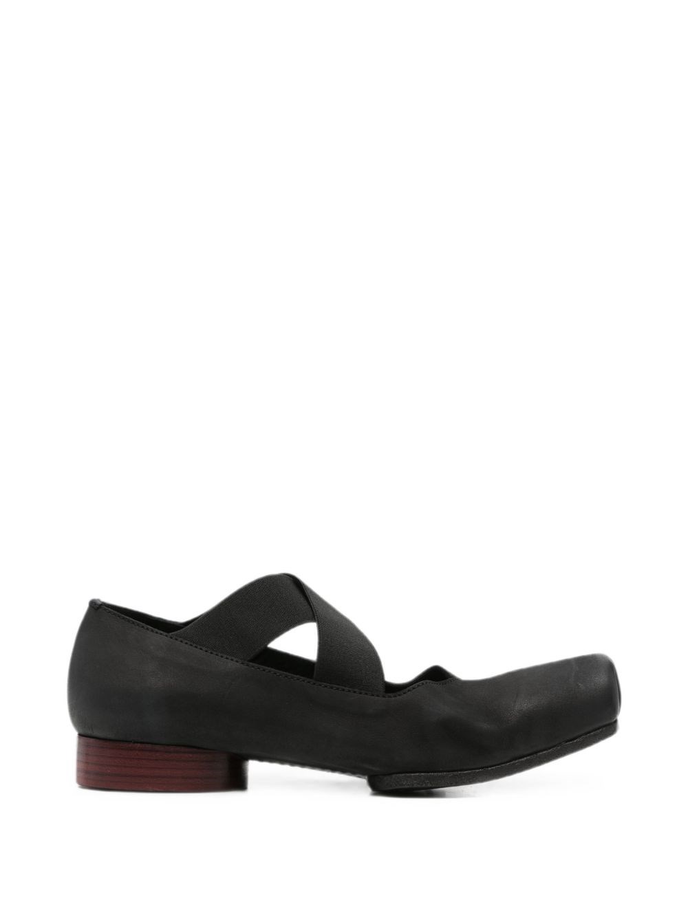 Uma Wang Leather Ballet Flats In Black