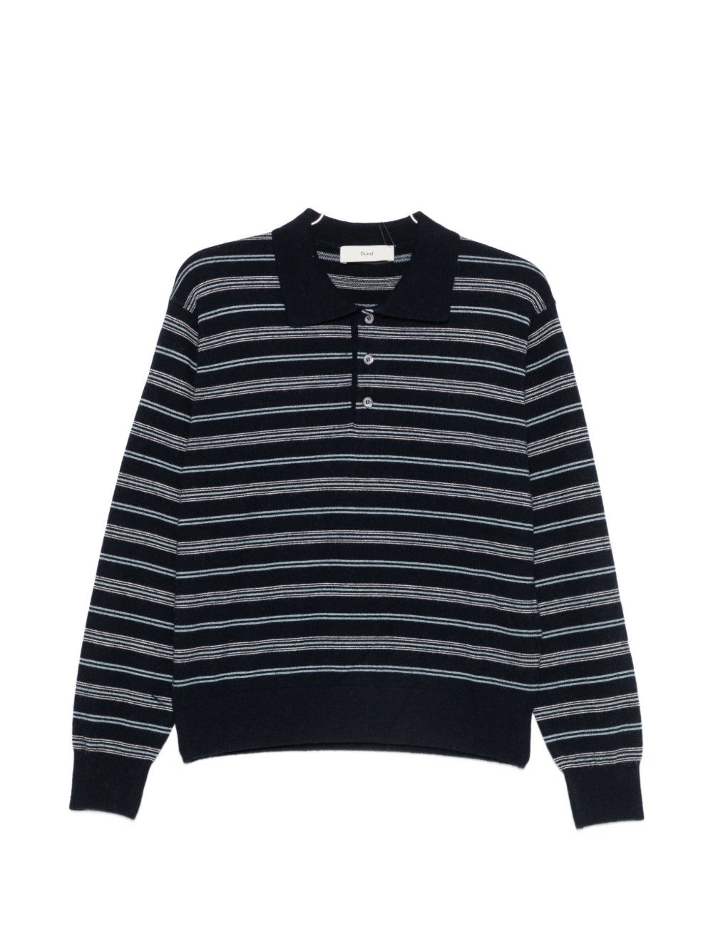 DUNST Wool Blend Striped Polo Shirt