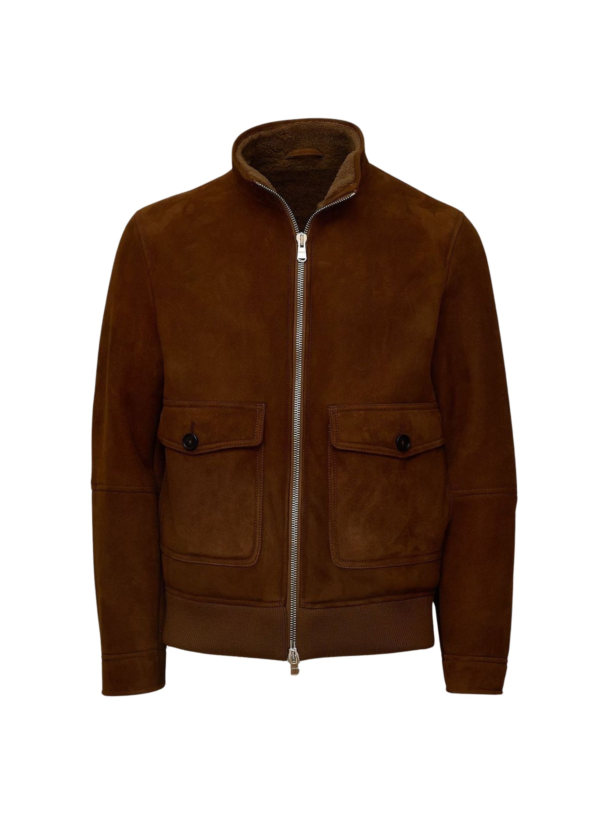 Stand-Collar Shearling Jacket