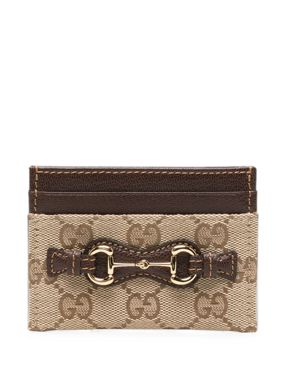 Morsetto Kartenetui aus GG-Gewebe in Beige/Braun