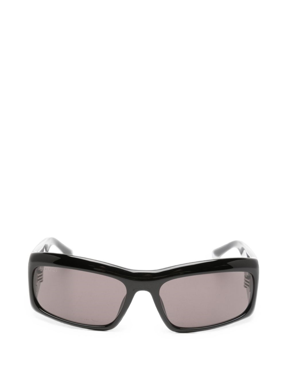 Lunettes de soleil rectangulaires noires en acétate