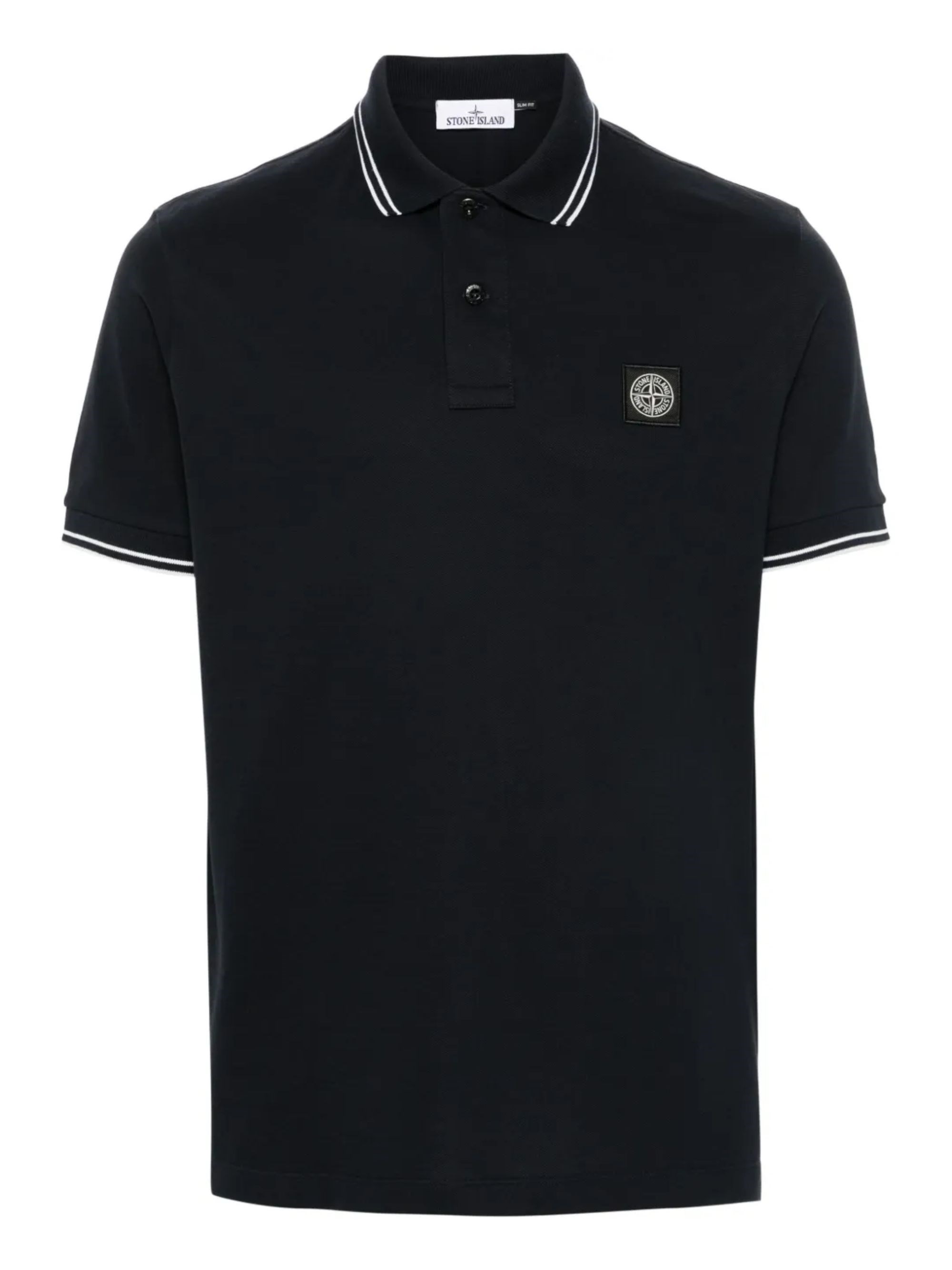 Stone Island Cotton Piqué Polo — Black
