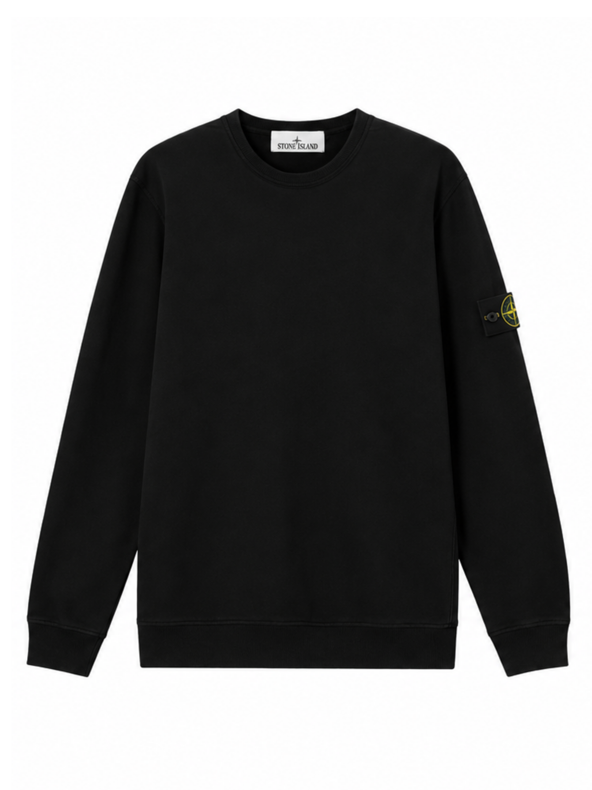 STONE ISLAND | Black organic stretch cotton crewneck sweatshirt | male | S