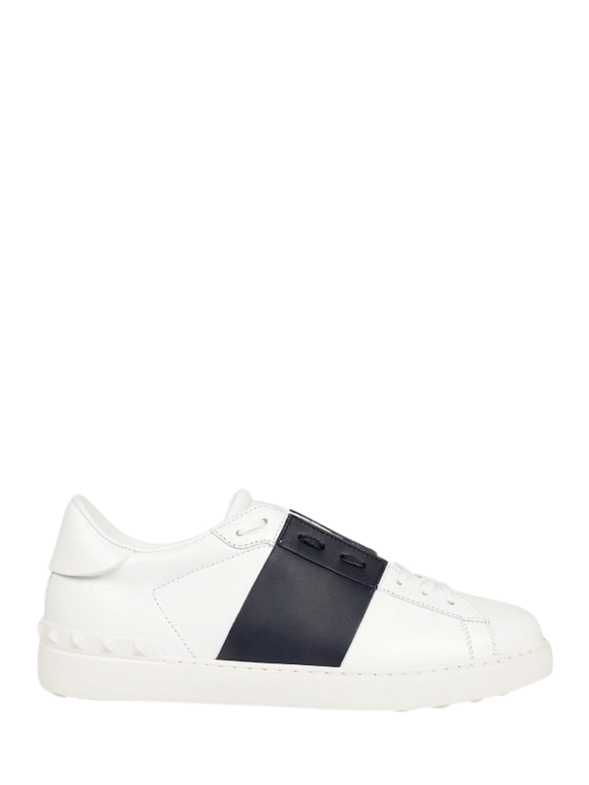 VALENTINO GARAVANI | Sneakers Open in Vitello bianco e blu marino | Man | 42