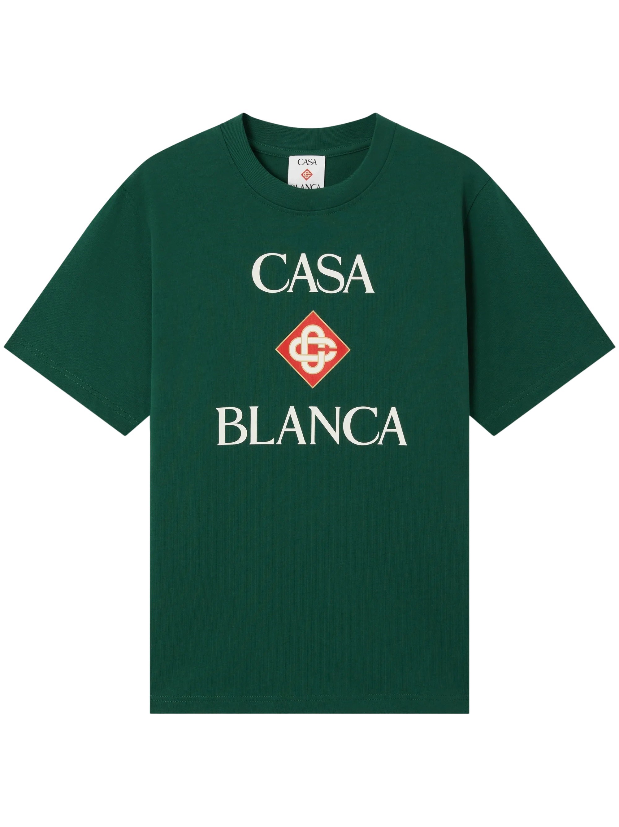 Casablanca Green Casablanca Diamond Logo Short Sleeve T-Shirt