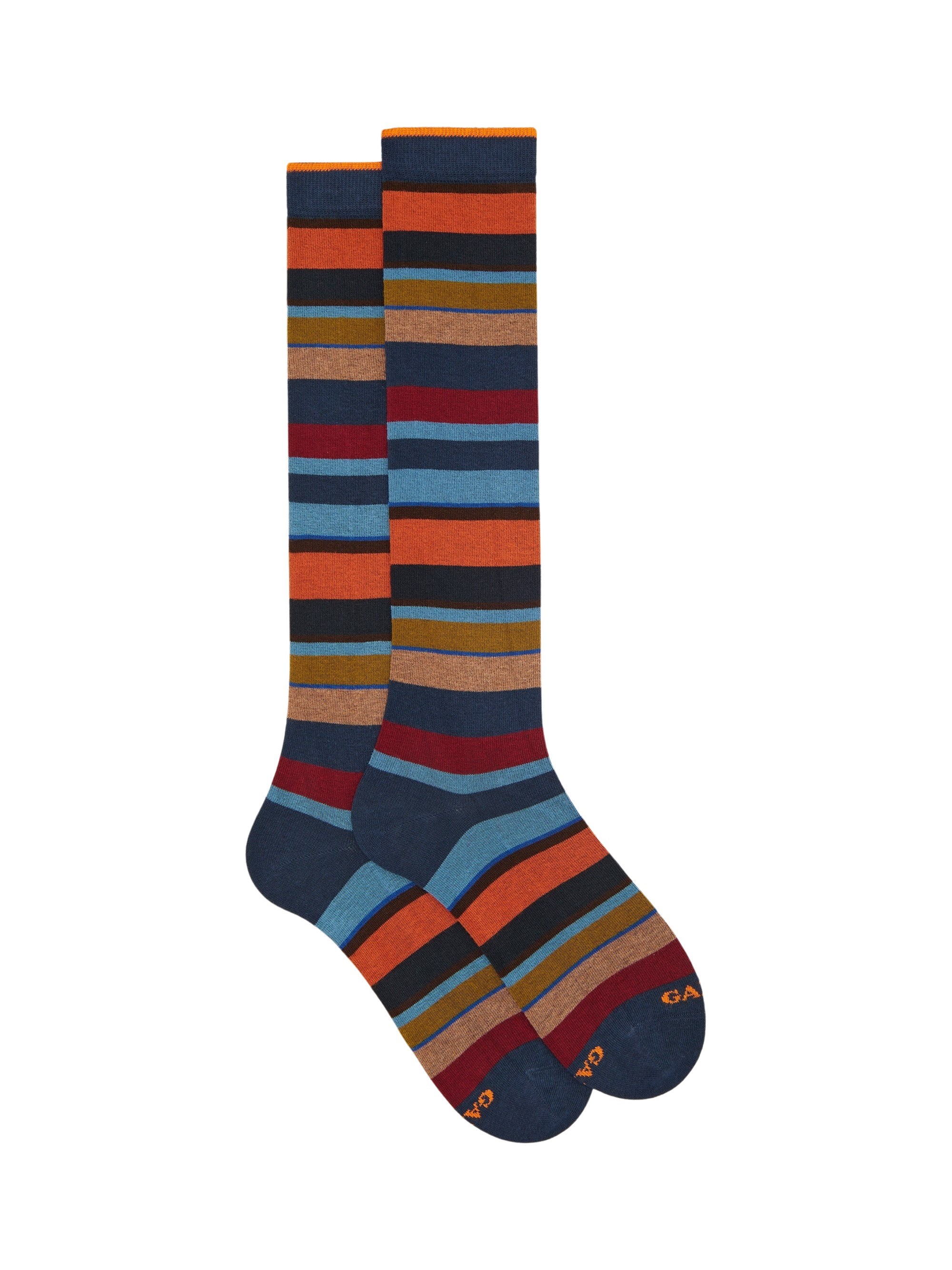 Long Blue Warm Cotton Socks